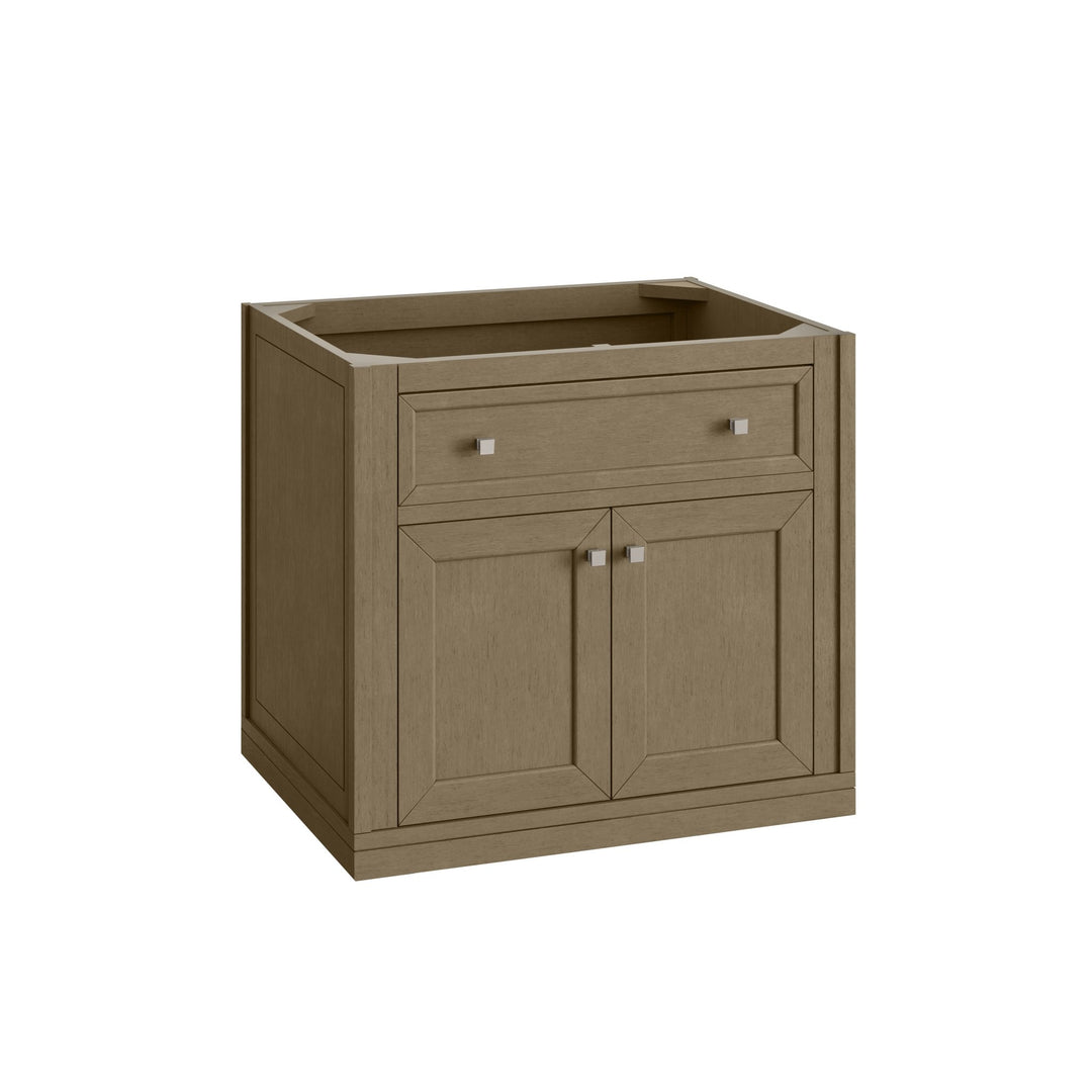 Chicago 30" Single Vanity, Walnut Whisper, w/ 3 CM Arctic Fall Solid Surface Top