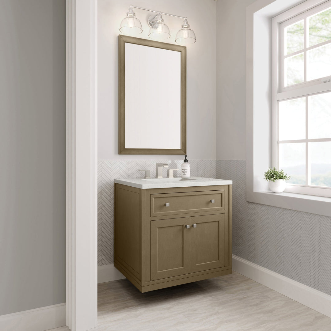 Chicago 30" Single Vanity, Walnut Whisper, w/ 3 CM Lime Delight Silestone® Top