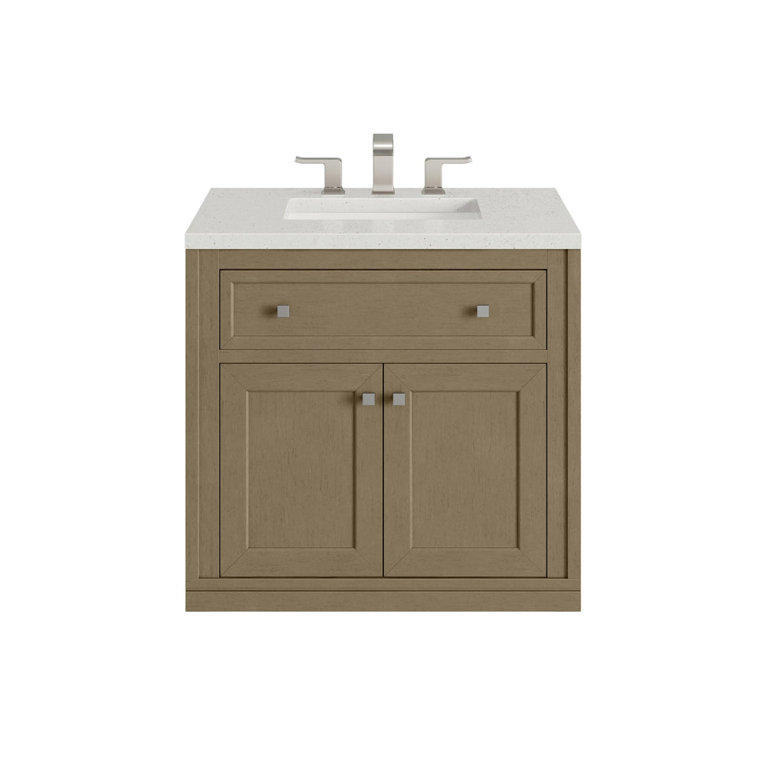 Chicago 30" Single Vanity, Walnut Whisper, w/ 3 CM Lime Delight Silestone® Top