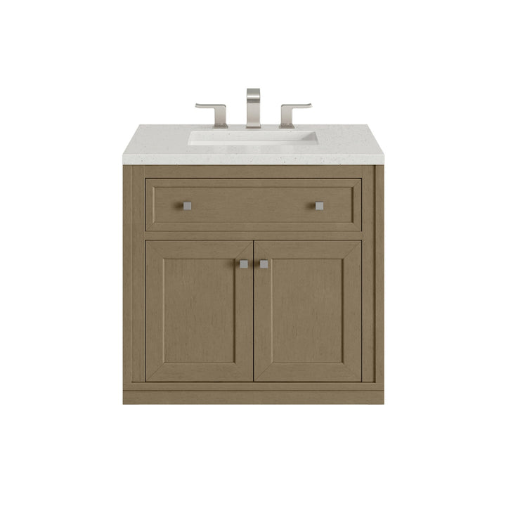 Chicago 30" Single Vanity, Walnut Whisper, w/ 3 CM Lime Delight Silestone® Top