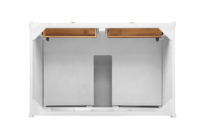 Chicago 36" Single Vanity, Glossy White, w/ 3 CM Arctic Fall Solid Surface Top