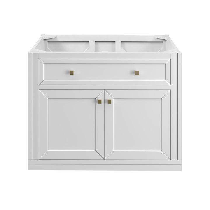 Chicago 36" Single Vanity, Glossy White, w/ 3 CM Arctic Fall Solid Surface Top