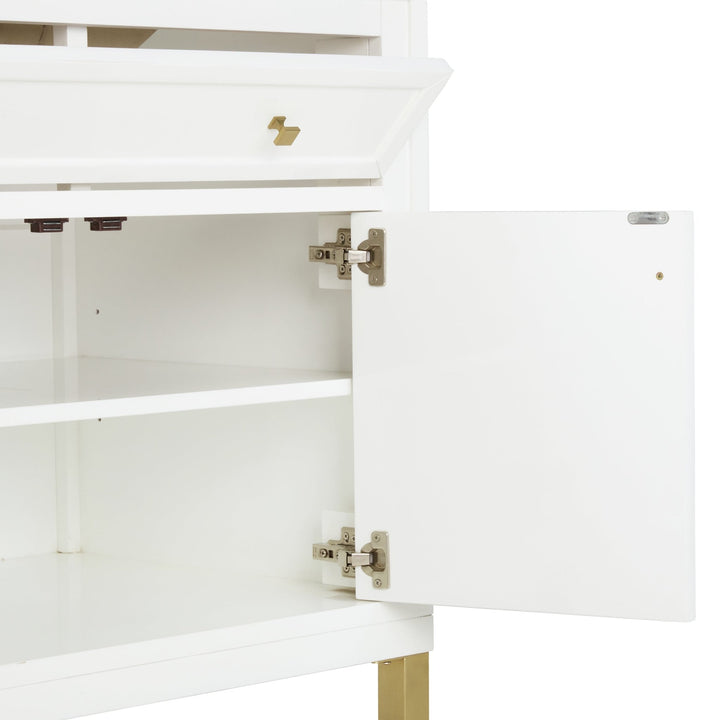 Chicago 36" Single Vanity, Glossy White, w/ 3 CM Arctic Fall Solid Surface Top