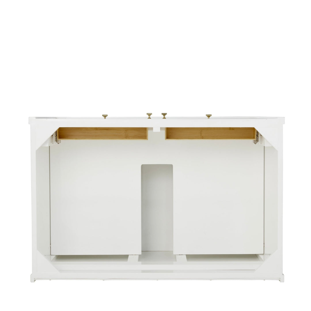 Chicago 36" Single Vanity, Glossy White, w/ 3 CM Parisien Bleu Silestone® Top