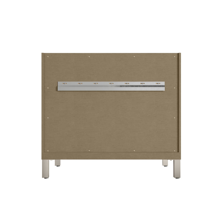 Chicago 36" Single Vanity, Walnut Whisper, w/ 3 CM Arctic Fall Solid Surface Top