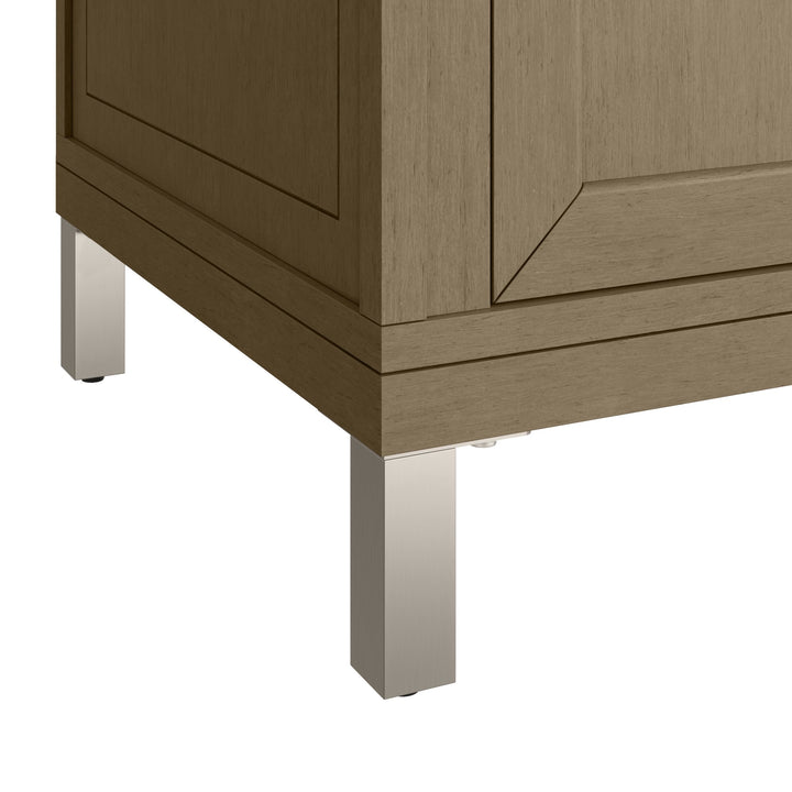 Chicago 36" Single Vanity, Walnut Whisper, w/ 3 CM Arctic Fall Solid Surface Top