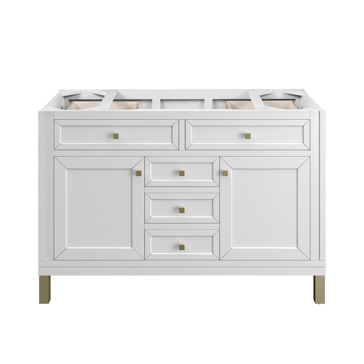 Chicago 48" Single Vanity, Glossy White, w/ 3 CM Arctic Fall Solid Surface Top