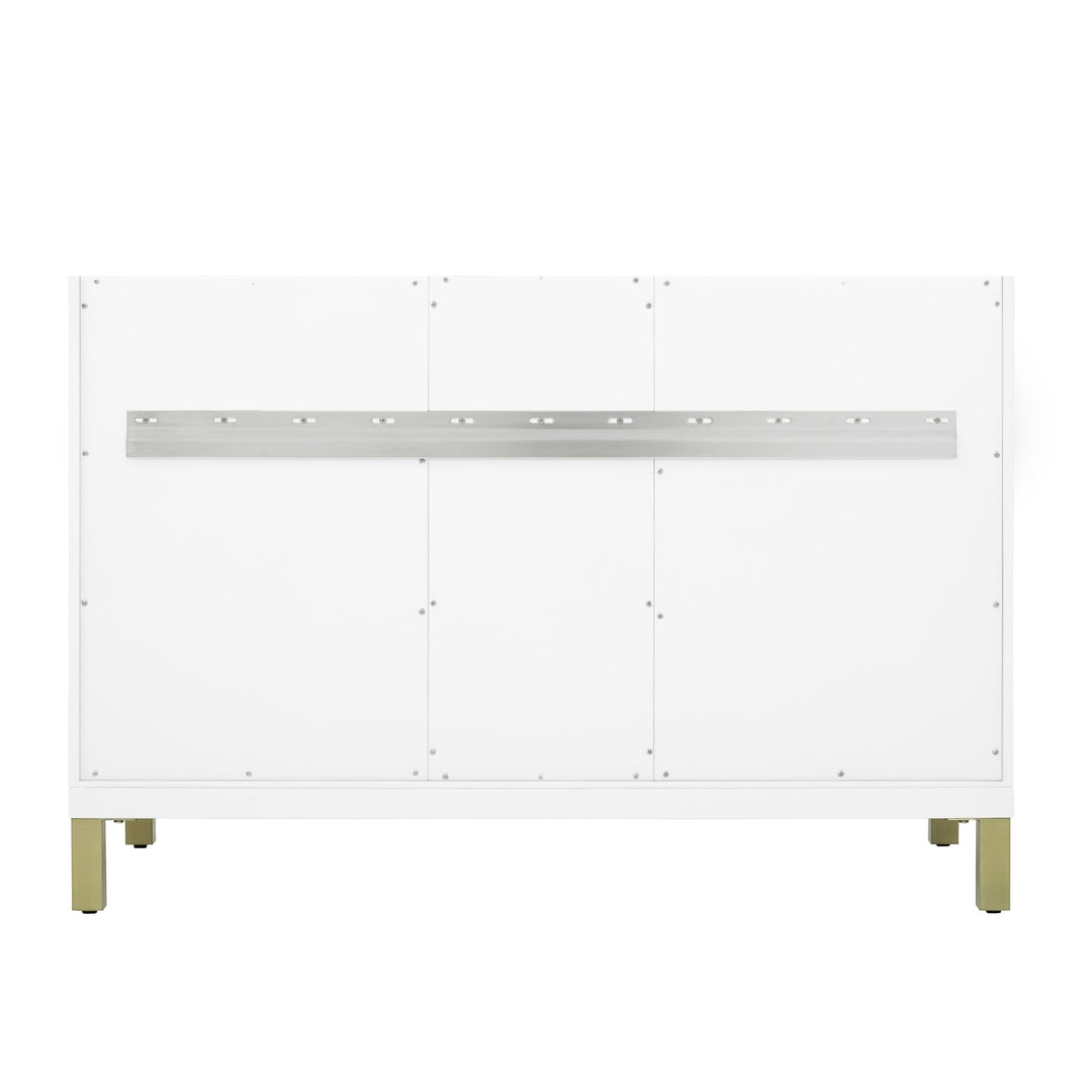 Chicago 48" Single Vanity, Glossy White, w/ 3 CM Arctic Fall Solid Surface Top