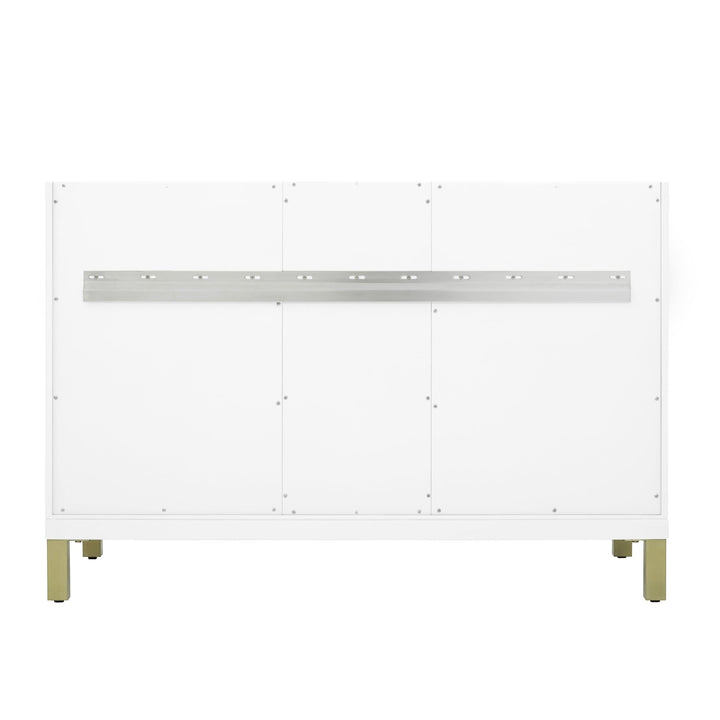 Chicago 48" Single Vanity, Glossy White, w/ 3 CM Carrara Marble Top