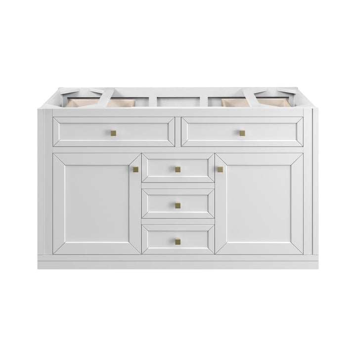 Chicago 48" Single Vanity, Glossy White, w/ 3 CM Carrara Marble Top