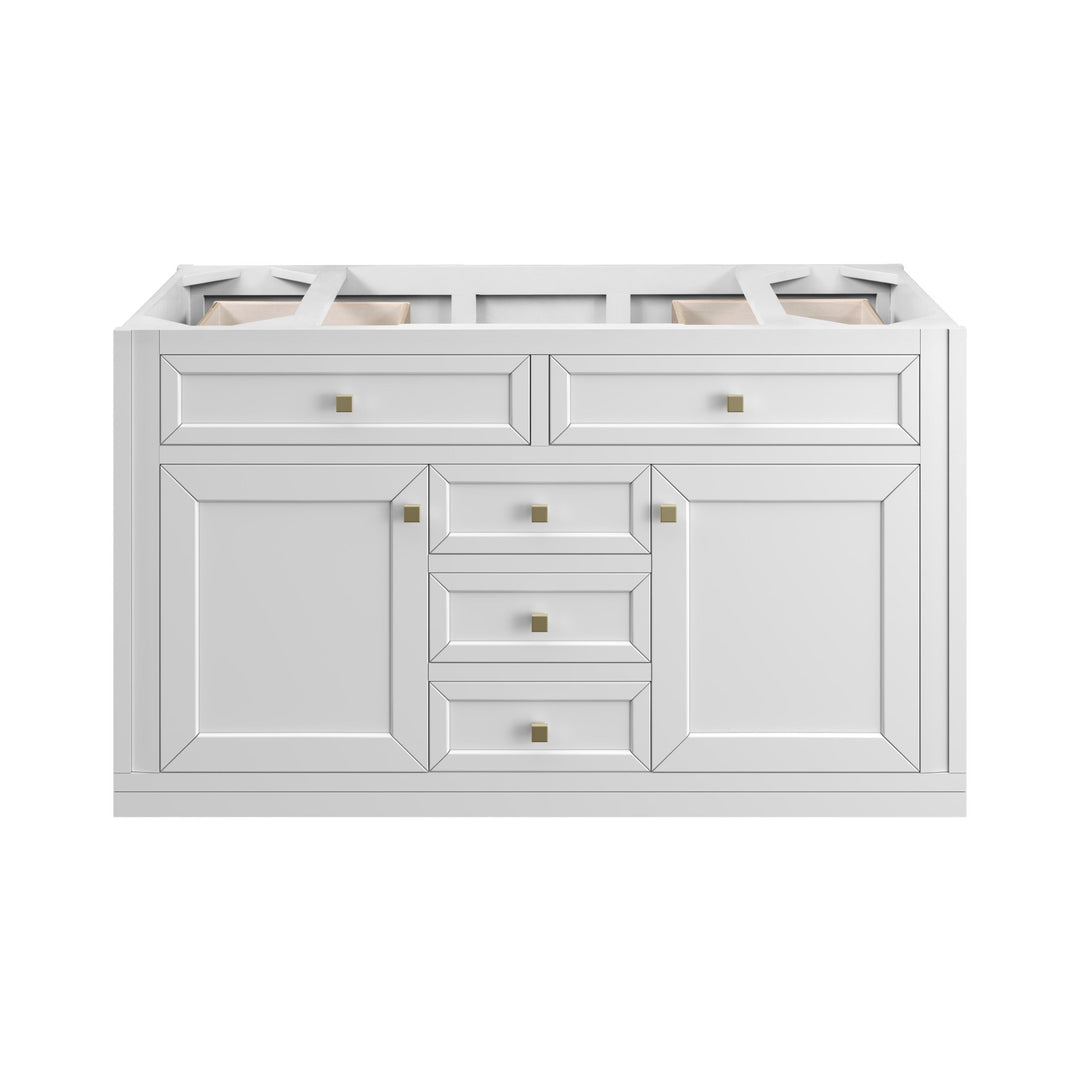 Chicago 48" Single Vanity, Glossy White, w/ Single Hole 3CM White Zeus Silestone® Top & Backsplash