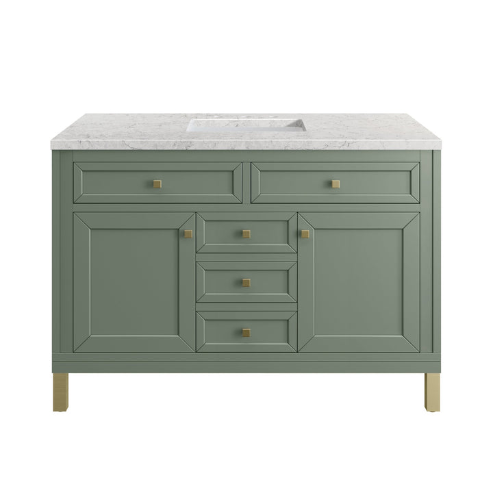 Chicago 48" Single Vanity, Smokey Celadon, w/ 3 CM Eternal Jasmine Pearl Silestone® Top