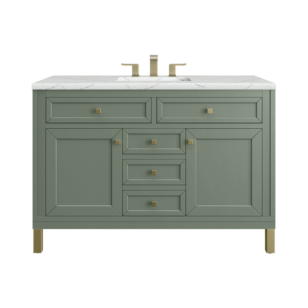 Chicago 48" Single Vanity, Smokey Celadon, w/ 3 CM Ethereal Noctis Silestone® Top