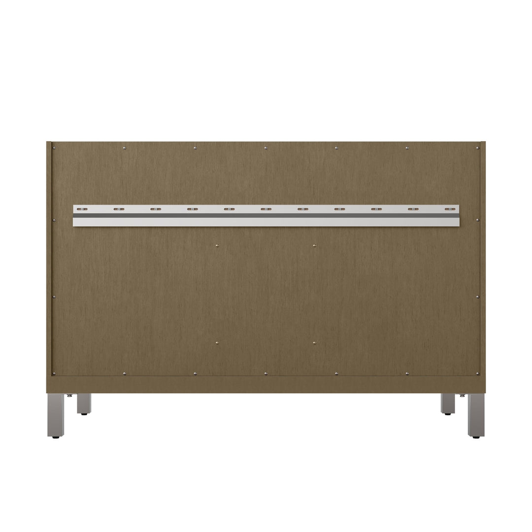 Chicago 48" Single Vanity, Walnut Whisper, w/ 3 CM Carrara Marble Top
