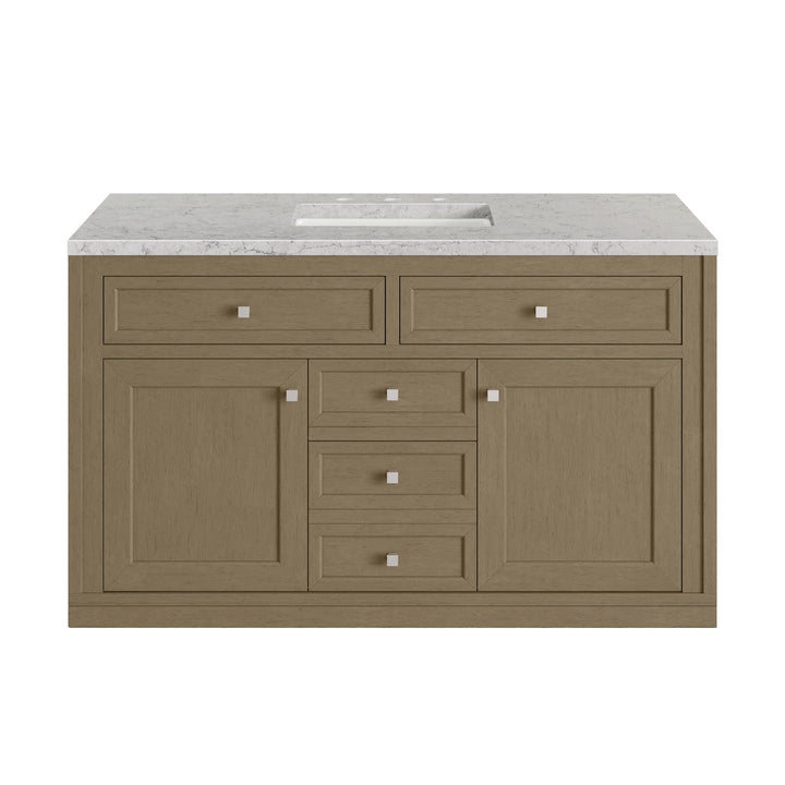 Chicago 48" Single Vanity, Walnut Whisper, w/ 3 CM Eternal Jasmine Pearl Silestone® Top