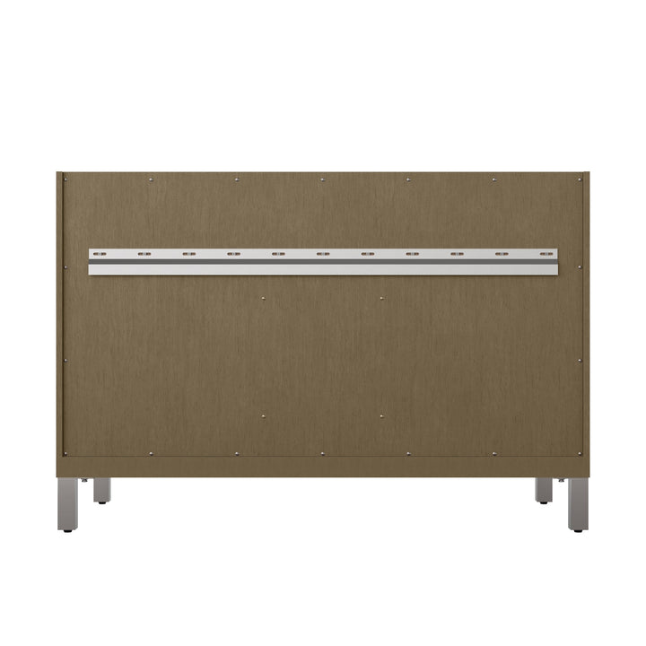 Chicago 48" Single Vanity, Walnut Whisper, w/ 3 CM Eternal Jasmine Pearl Silestone® Top w/FreePower Wireless Charger