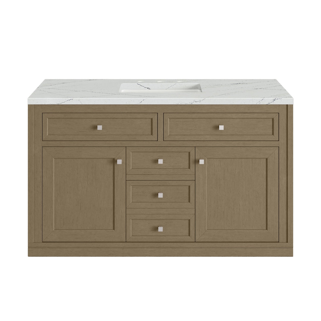 Chicago 48" Single Vanity, Walnut Whisper, w/ 3 CM Ethereal Noctis Silestone® Top