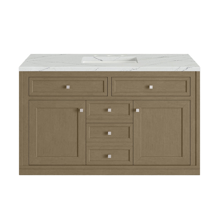 Chicago 48" Single Vanity, Walnut Whisper, w/ 3 CM Ethereal Noctis Silestone® Top