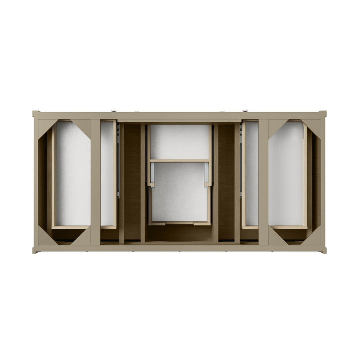 Chicago 48" Single Vanity, Walnut Whisper, w/ 3 CM Victorian Silver Silestone® Top