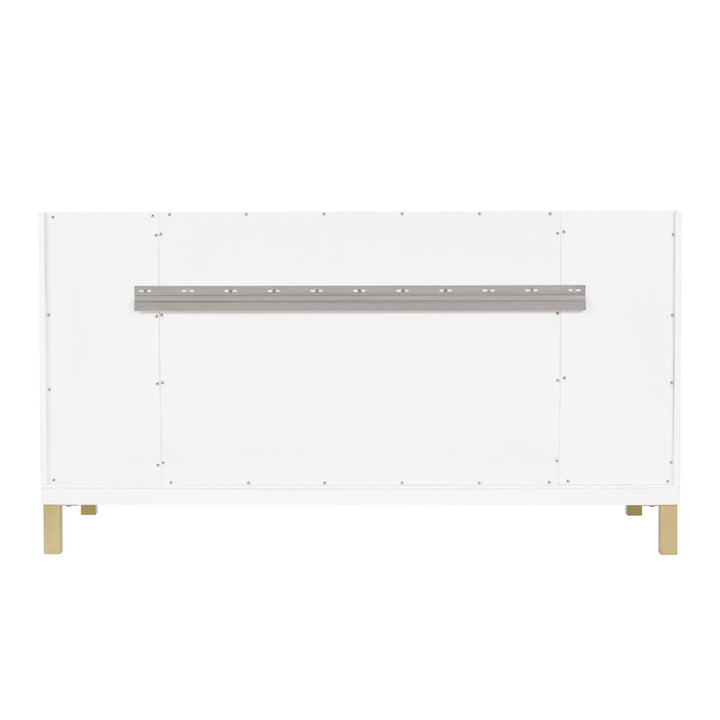 Chicago 60" Double Vanity, Glossy White, w/ 3 CM Carrara Marble Top