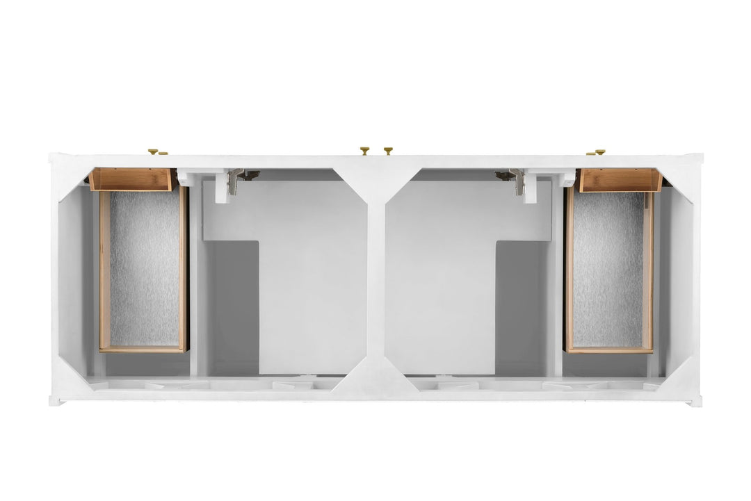 Chicago 60" Double Vanity, Glossy White, w/ 3 CM Ethereal Noctis Silestone® Top