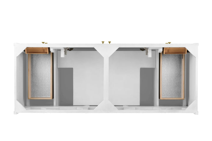 Chicago 60" Double Vanity, Glossy White, w/ 3 CM Ethereal Noctis Silestone® Top