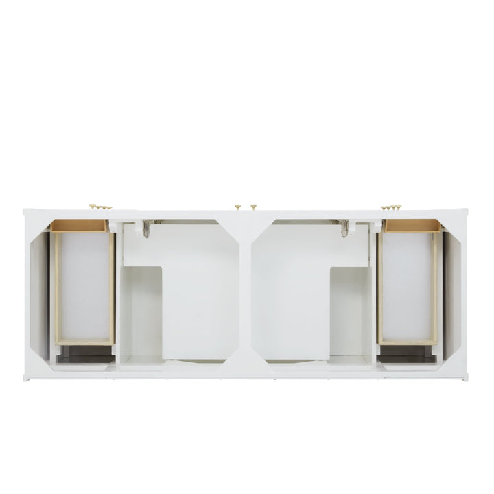Chicago 60" Double Vanity, Glossy White, w/ 3 CM Parisien Bleu Silestone® Top