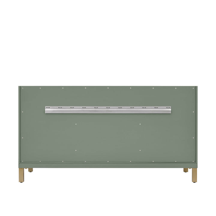 Chicago 60" Double Vanity, Smokey Celadon, w/ 3 CM Arctic Fall Solid Surface Top