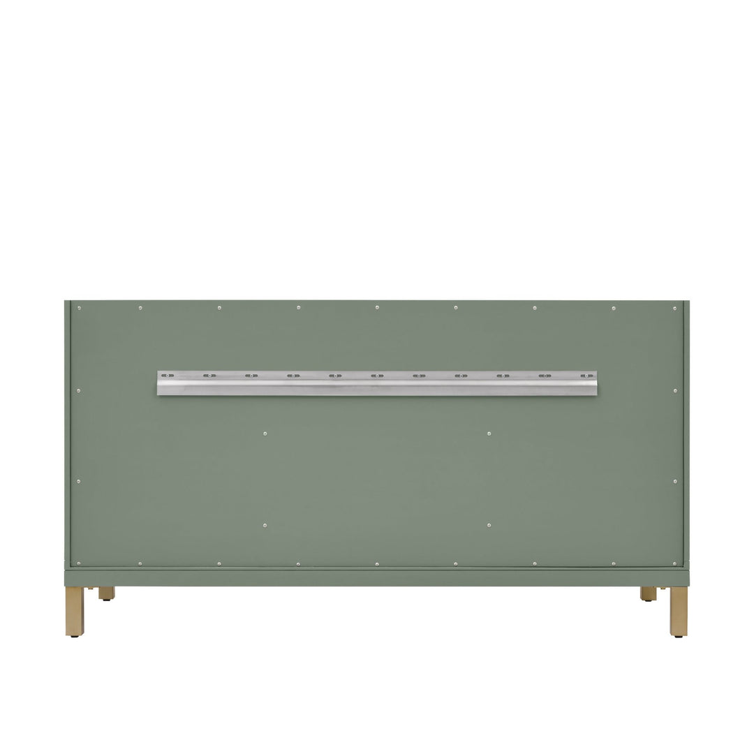 Chicago 60" Double Vanity, Smokey Celadon, w/ 3 CM Carrara Marble Top