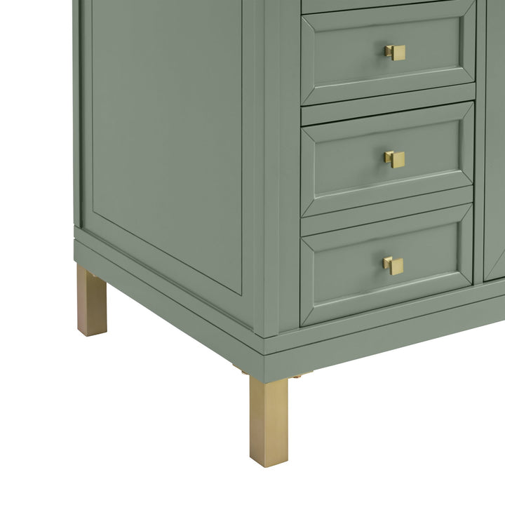 Chicago 60" Double Vanity, Smokey Celadon, w/ 3 CM Charcoal Soapstone Silestone® Top