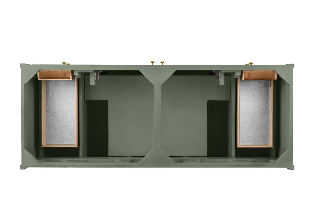 Chicago 60" Double Vanity, Smokey Celadon, w/ 3 CM Ethereal Noctis Silestone® Top