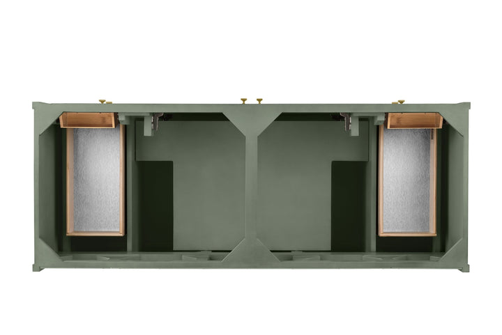 Chicago 60" Double Vanity, Smokey Celadon, w/ Single Hole 3CM White Zeus Silestone® Top & Backsplash
