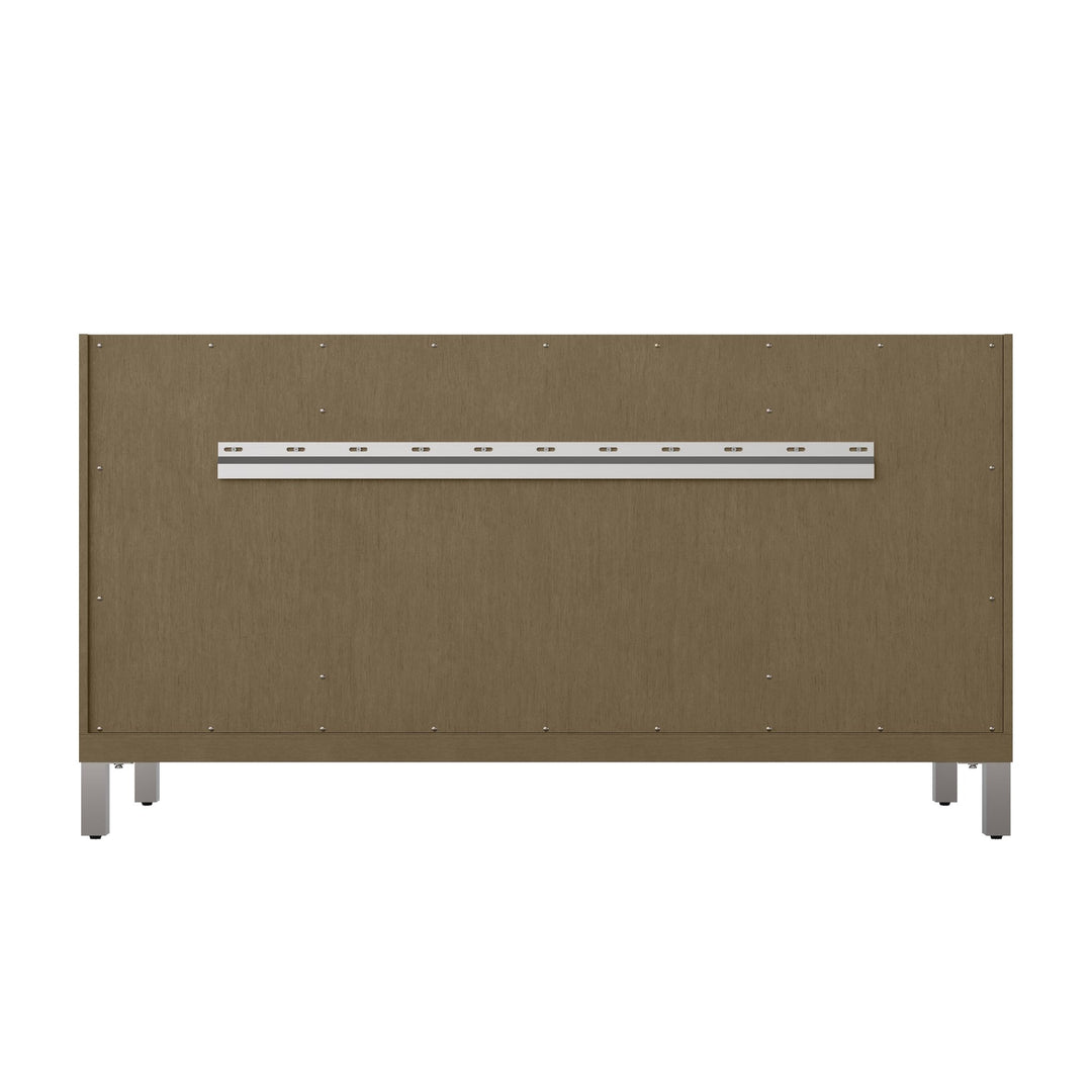 Chicago 60" Double Vanity, Walnut Whisper, w/ 3 CM Parisien Bleu Silestone® Top