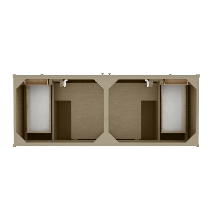Chicago 60" Double Vanity, Walnut Whisper, w/ 3 CM Victorian Silver Silestone® Top