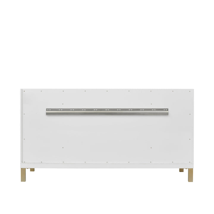 Chicago 60" Single Vanity, Glossy White, w/ 3 CM Arctic Fall Solid Surface Top