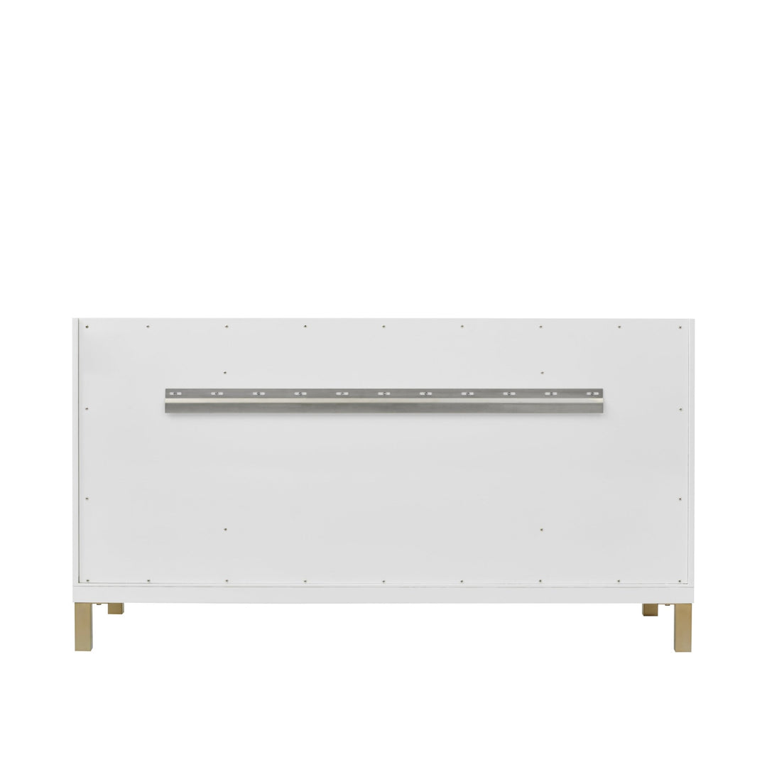 Chicago 60" Single Vanity, Glossy White, w/ 3 CM Parisien Bleu Silestone® Top w/FreePower Wireless Charger