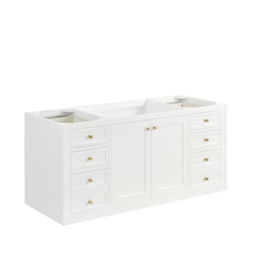 Chicago 60" Single Vanity, Glossy White, w/ 3 CM White Zeus Silestone® Top