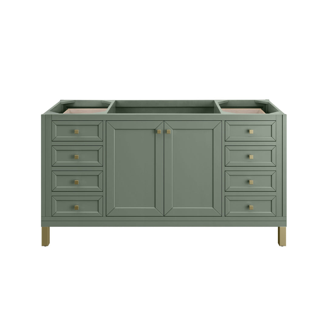 Chicago 60" Single Vanity, Smokey Celadon, w/ 3 CM White Zeus Silestone® Top