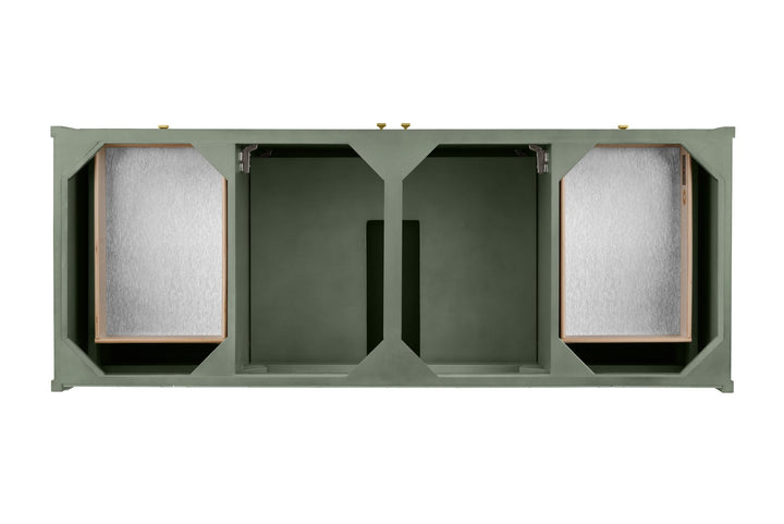 Chicago 60" Single Vanity, Smokey Celadon, w/ Single Hole 3CM White Zeus Silestone® Top & Backsplash
