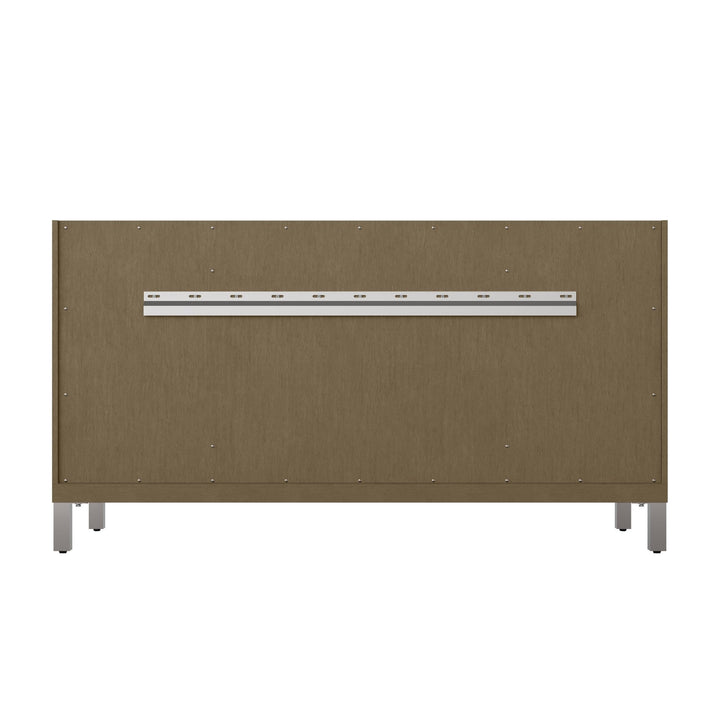 Chicago 60" Single Vanity, Walnut Whisper, w/ 3 CM White Zeus Silestone® Top