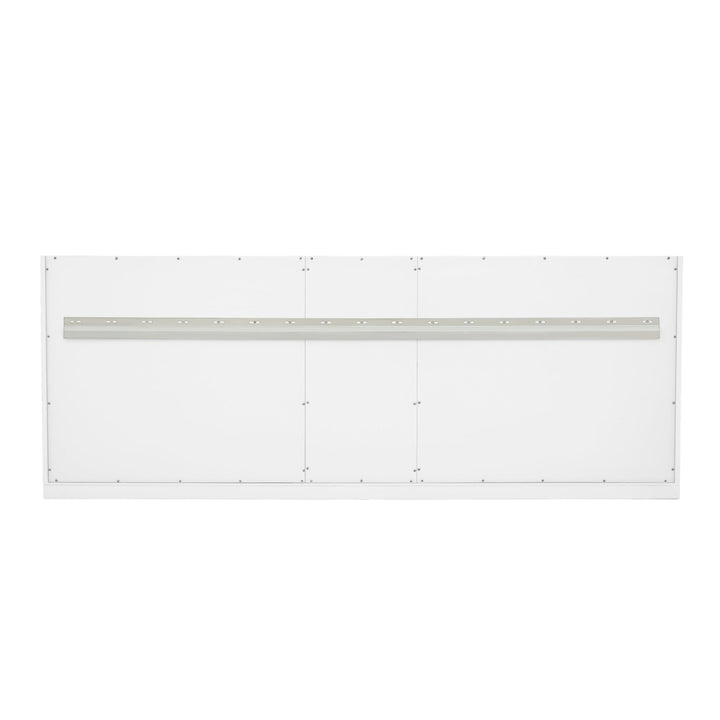 Chicago 72" Double Vanity, Glossy White, w/ 3 CM Arctic Fall Solid Surface Top