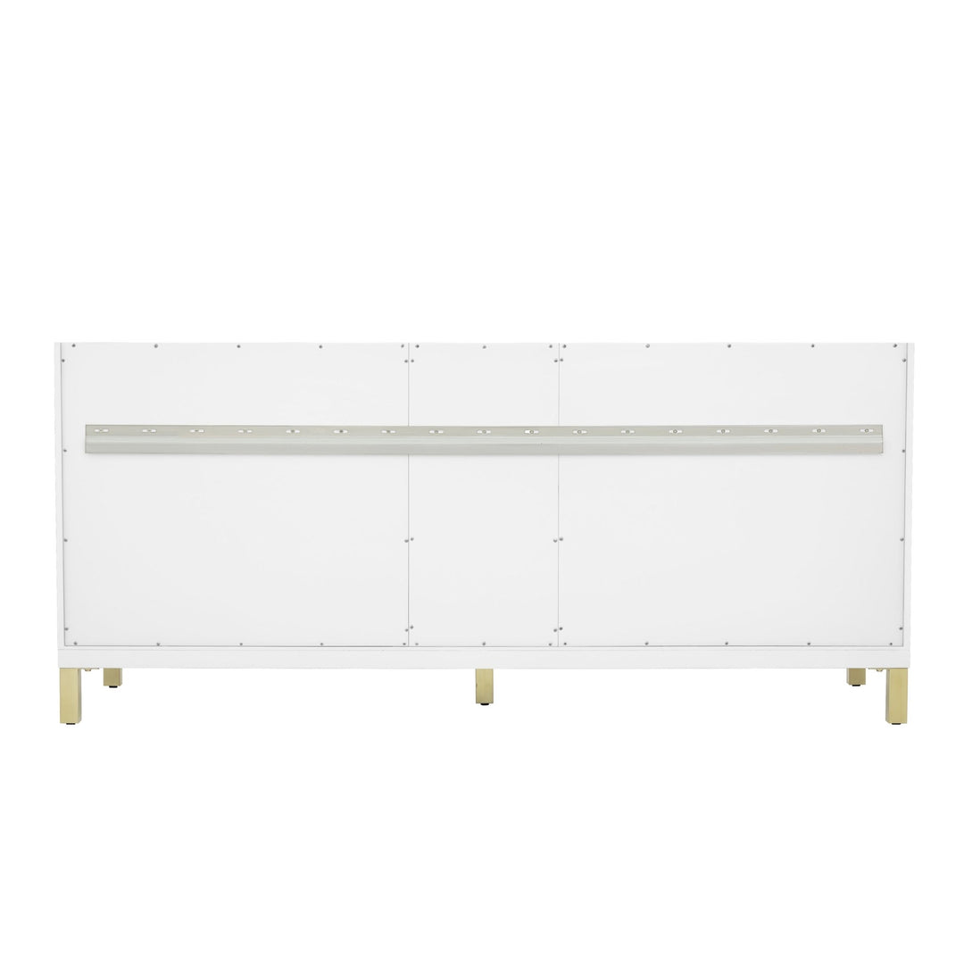 Chicago 72" Double Vanity, Glossy White, w/ Single Hole 3CM White Zeus Silestone® Top & Backsplash