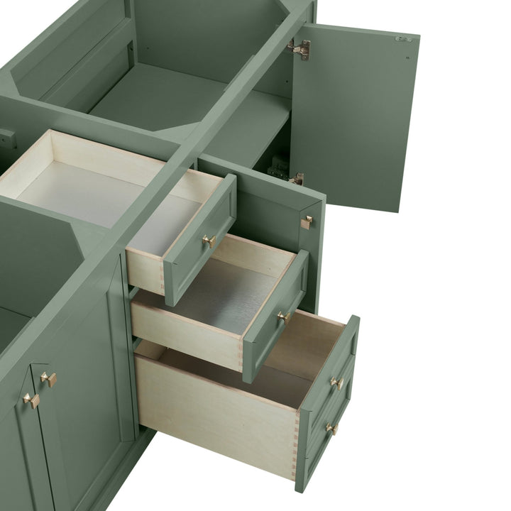 Chicago 72" Double Vanity, Smokey Celadon, w/ 3 CM White Zeus Silestone® Top