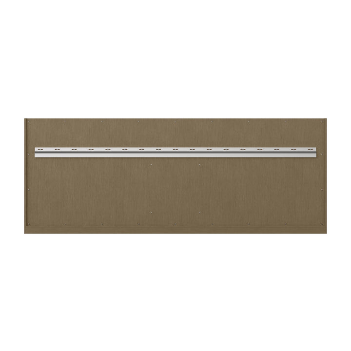 Chicago 72" Double Vanity, Walnut Whisper, w/ 3 CM Arctic Fall Solid Surface Top