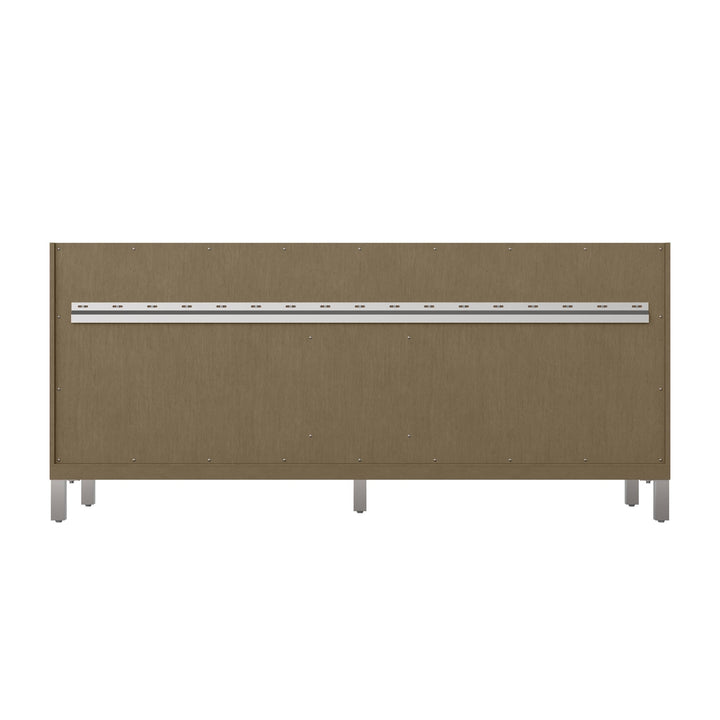 Chicago 72" Double Vanity, Walnut Whisper, w/ 3 CM Ethereal Noctis Silestone® Top