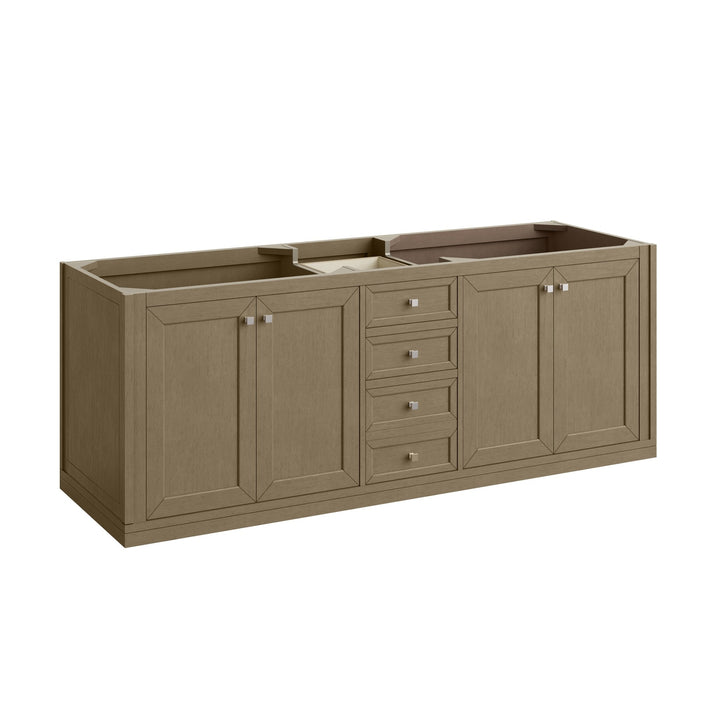 Chicago 72" Double Vanity, Walnut Whisper, w/ 3 CM Lime Delight Silestone® Top