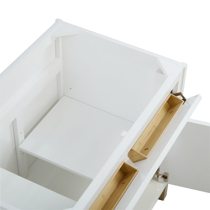 Chicago 36" Single Vanity, Glossy White, w/ 3 CM Eternal Jasmine Pearl Silestone® Top