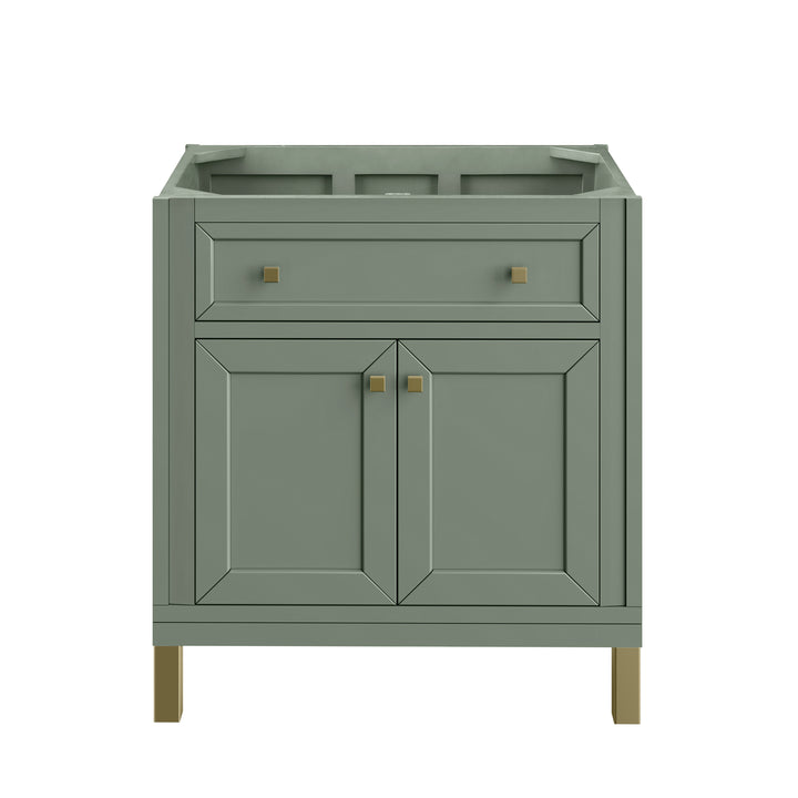 Chicago 30" Single Vanity, Smokey Celadon, w/ 3 CM White Zeus Silestone® Top