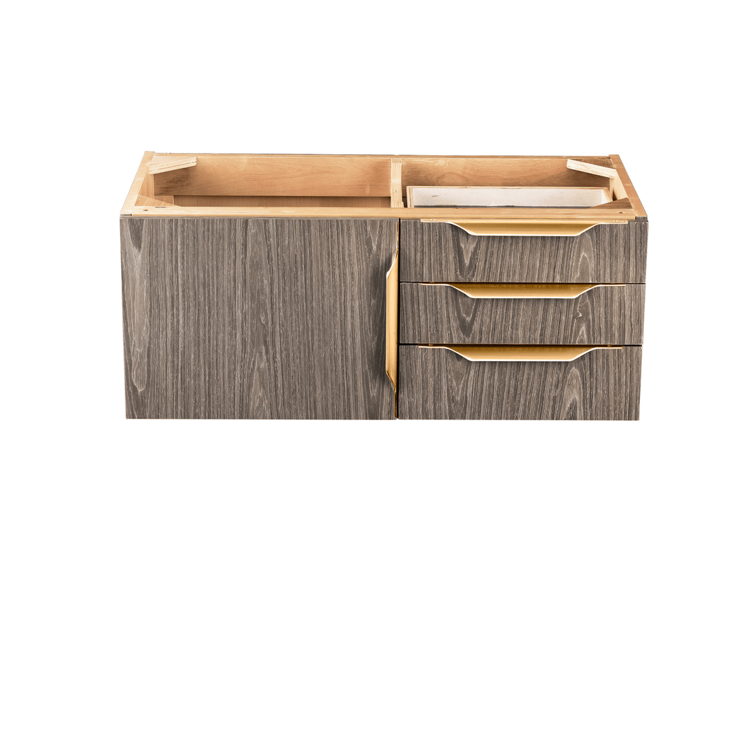 Columbia 36" Single Wall Mount Vanity Cabinet, Ash Gray, Brushed Nickel