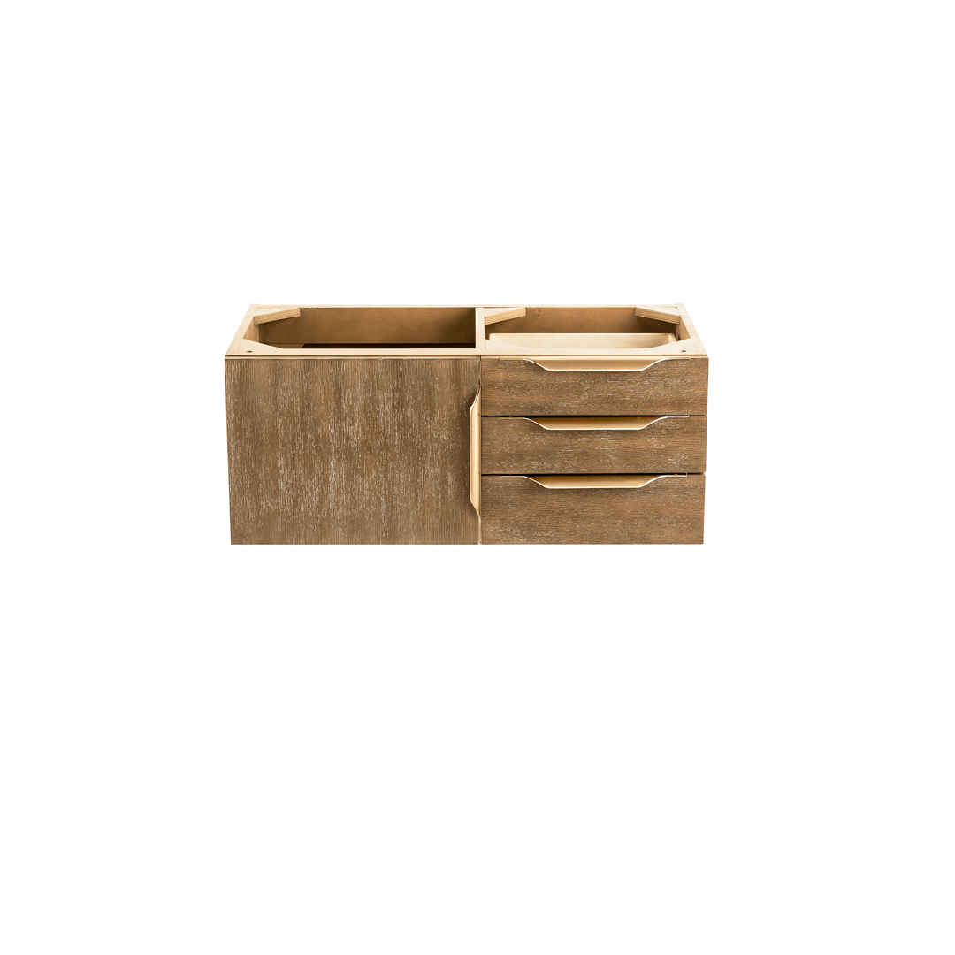 Columbia 36" Single Wall Mount Vanity Cabinet, Latte Oak, Radiant Gold